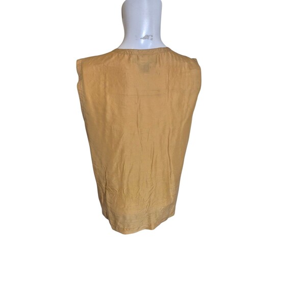 Studio New York Vintage Silk Tank Blouse Camisole Gold Button Front V-neck Sz M - Picture 3 of 4